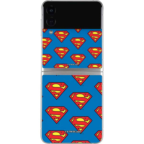 DC Comics Superman Logo Pattern Galaxy Z Flip3 5G Skin